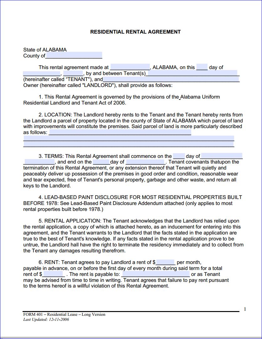 free printable residential lease agreements printable agreements