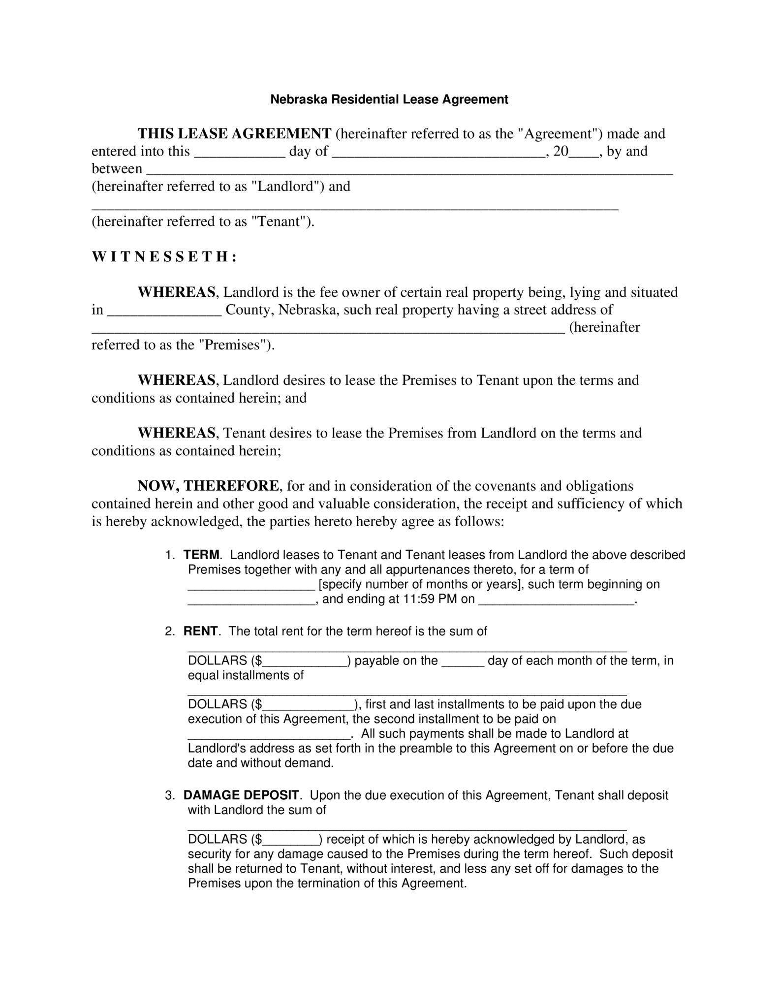 Free Month To Month Rental Lease Agreement Templates Pdf